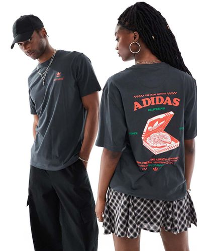 T-shirt à motif pizza graphique - Noir - Adidas Originals - Modalova