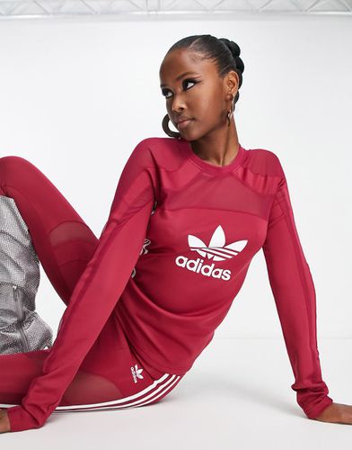 Centre Stage - Top asymétrique en tulle - Bordeaux - Adidas Originals - Modalova