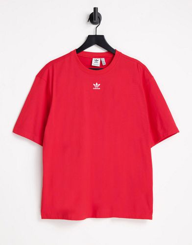 Essentials - T-shirt avec logo centré - Rouge - adidas Originals - Modalova