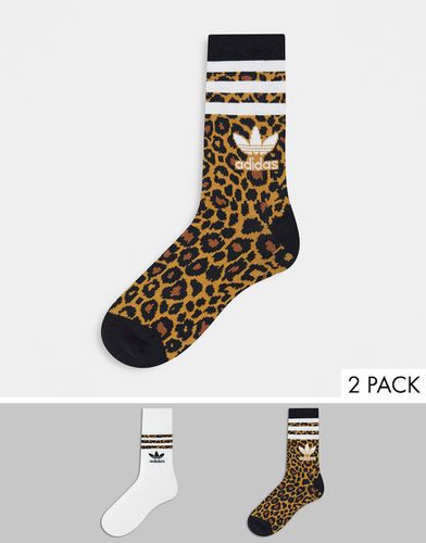 Leopard Luxe - Lot de 2 paires de chaussettes à logo - Adidas Originals - Modalova