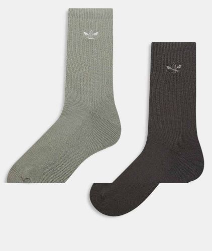 Lot de 2 paires de chaussettes - Gris et kaki - Adidas Originals - Modalova