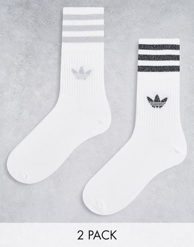 Lot de 2 paires de chaussettes mi-hautes pailletées - /argenté - Adidas Originals - Modalova