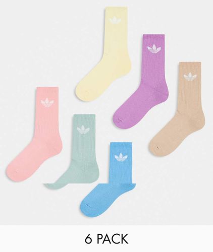 Lot de 6 paires de chaussettes à logo trèfle - Pastel - Adidas Originals - Modalova