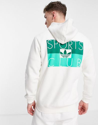 Sports Club - Sweat à capuche avec imprimé au dos - cassé - Adidas Originals - Modalova