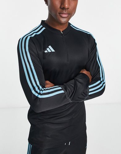 Adidas - Football Tiro 23 - Sweat à col zippé - Noir/bleu - Adidas Performance - Modalova