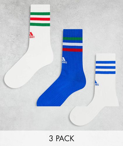 Lot de 3 paires de chaussettes - Bleu et blanc - Adidas Performance - Modalova