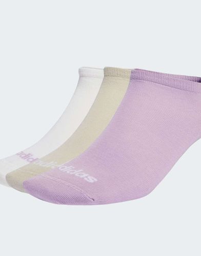 Lot de 3 paires de chaussettes fines et basses  logo linaire - Prune poudr, blanc et menthe halo - Adidas Performance - Modalova