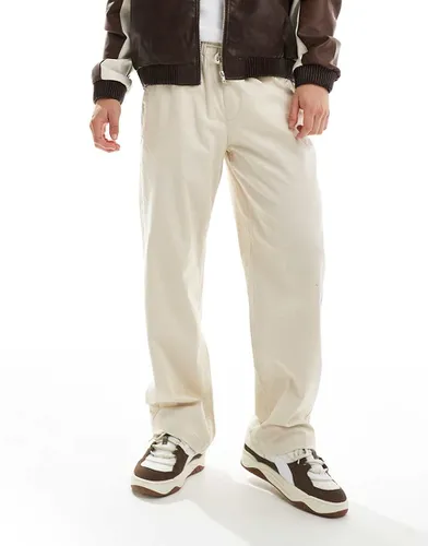 Pantalon chino large avec cordon de serrage - Beige - Adpt - Modalova