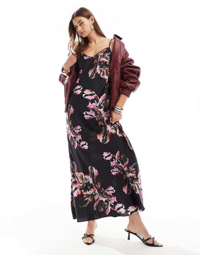 Bryony - Robe longue satinée à imprimé - Allsaints - Modalova