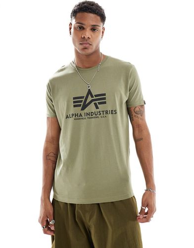 T-shirt avec logo sur la poitrine - olive - Alpha Industries - Modalova