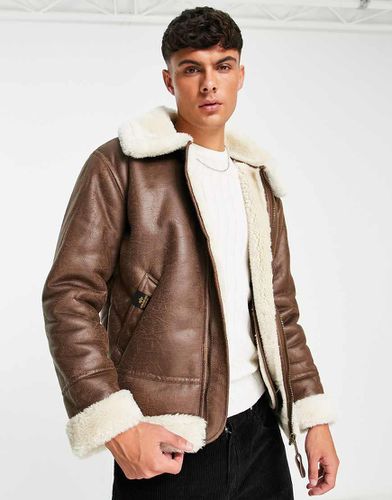 B3 - Veste flight en shearling et similicuir - Alpha Industries - Modalova