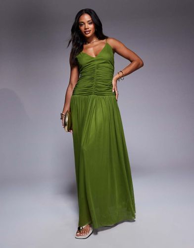 Robe longue  col en V et taille basse plisse - Aria Cove - Modalova