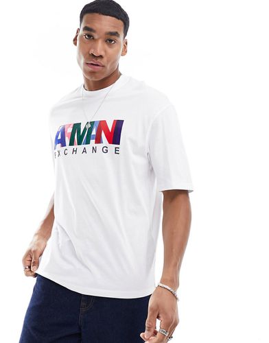 T-shirt confort à logo multicolore - Armani Exchange - Modalova