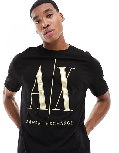 T-shirt à grand logo doré - Armani Exchange - Modalova