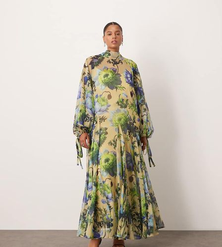 Curve - Robe longue  motif fleuri avec col montant - Arrange - Modalova