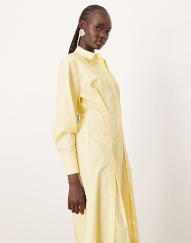 Robe chemise longue de qualit suprieure avec taille cintre - Beurre - Arrange - Modalova