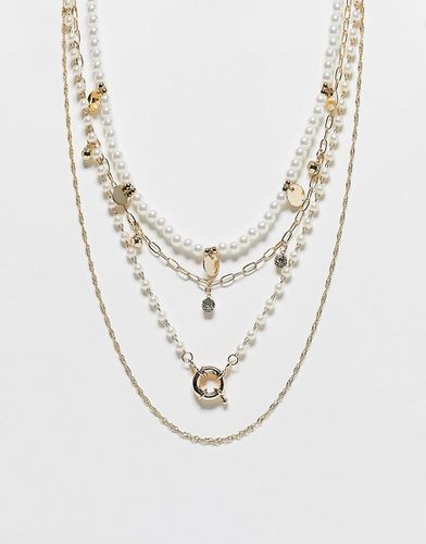 Collier à rangs multiples en perles et verre - Ashiana - Modalova