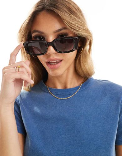 ASOS DESIGN - Lunettes de soleil à verres polarisés avec monture carrée en acétate - Écaille de tortue - Asos Design - Modalova