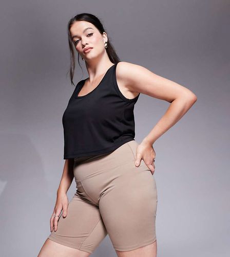 Curve - Icon - Short legging 20 cm doux au toucher - Biscuit - Asos 4505 - Modalova