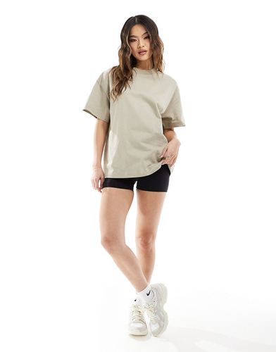 Icon - T-shirt coupe carrée oversize en tissu épais à séchage rapide - Sable - Asos 4505 - Modalova