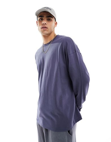 Icon - T-shirt de sport oversize à manches longues et logo en tissu'séchage rapide - Gris bleu ardoise - Asos 4505 - Modalova