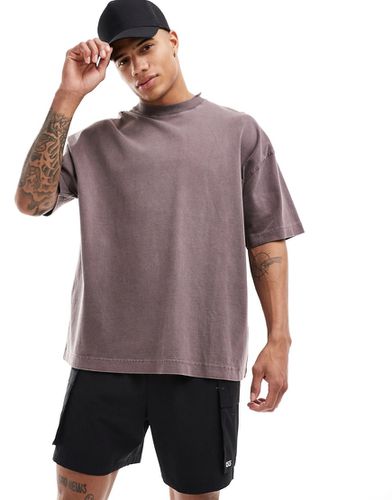 Icon - T-shirt oversize coupe carrée en tissu épais à séchage rapide - Marron délavé - Asos 4505 - Modalova
