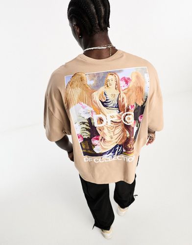 ASOS - Dark future - T-shirt oversize avec grand imprimé artistique au dos - Beige - Asos Design - Modalova