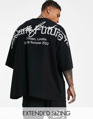 ASOS Dark Future - T-shirt oversize d'ensemble avec grand logo superposé aux épaules - ASOS DESIGN - Modalova