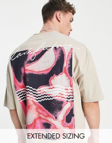 ASOS Dark Future - T-shirt d'ensemble oversize épais à imprimé graphique - Neutre - Asos Design - Modalova