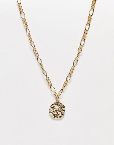 Collier avec pendentif médaillon martelé - Asos Design - Modalova