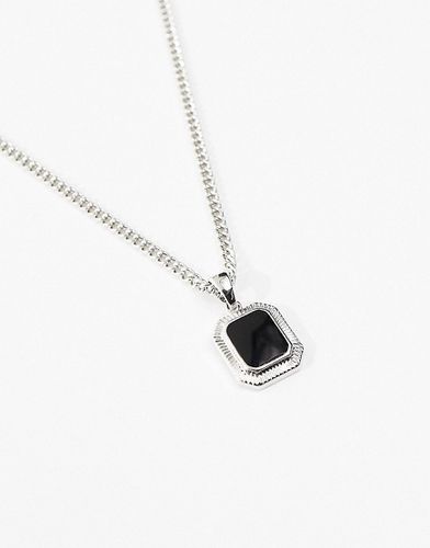 Collier avec pendentif pierre noire - Asos Design - Modalova