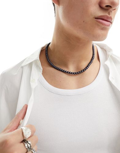 Collier avec perles fantaisie - foncé - Asos Design - Modalova