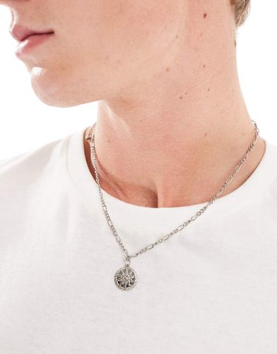 Collier chaîne avec pendentif rond à détail soleil - Asos Design - Modalova