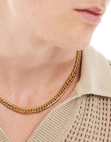 Collier en acier inoxydable étanche à maillons incurvés - Asos Design - Modalova