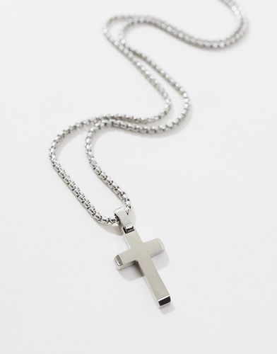 Collier en acier inoxydable imperméable avec pendentif croix - Asos Design - Modalova