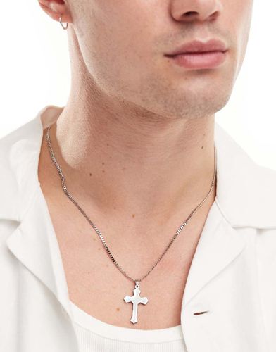 Collier en acier inoxydable imperméable avec pendentif croix - Asos Design - Modalova