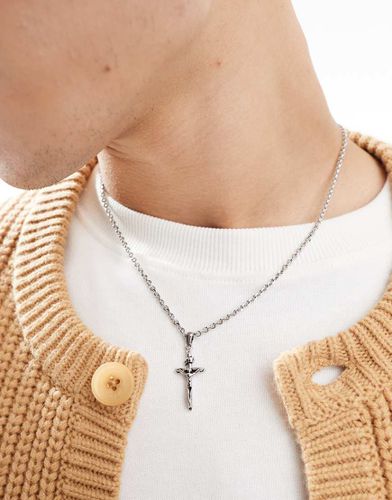 Collier en acier inoxydable imperméable avec pendentif croix - Asos Design - Modalova