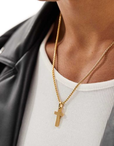 Collier en acier inoxydable imperméable avec pendentif croix - Asos Design - Modalova