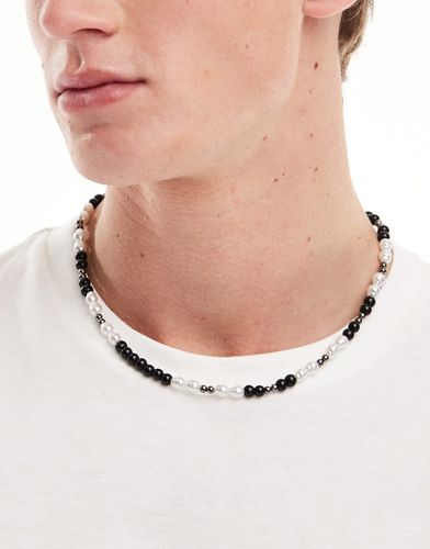 Collier en perles fantaisie avec perles noires - Asos Design - Modalova