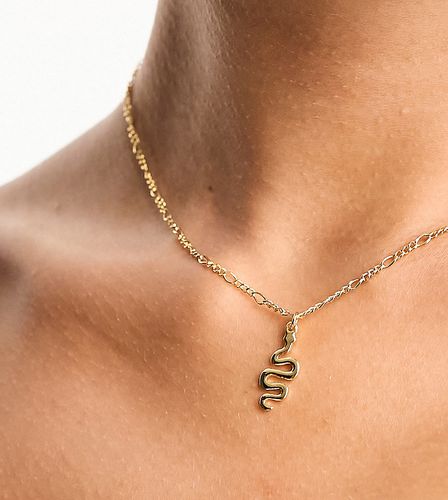 Collier plaqué or 14 carats avec pendentif Serpent » - Asos Design - Modalova