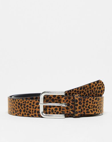 Ceinture fine en imitation cuir à imprimé léopard - Asos Design - Modalova