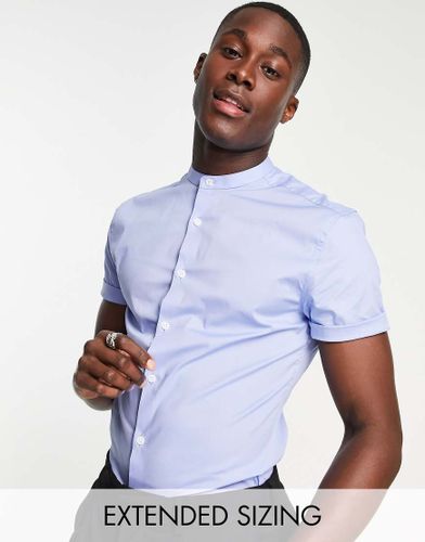 Chemise ajustée à col grand-père - barbeau - Asos Design - Modalova