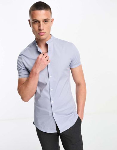 Chemise ajustée à col grand-père - barbeau - Asos Design - Modalova