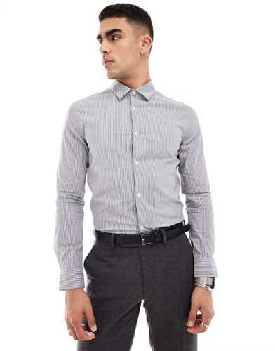 Chemise ajustée avec col carré - Anthracite - Asos Design - Modalova