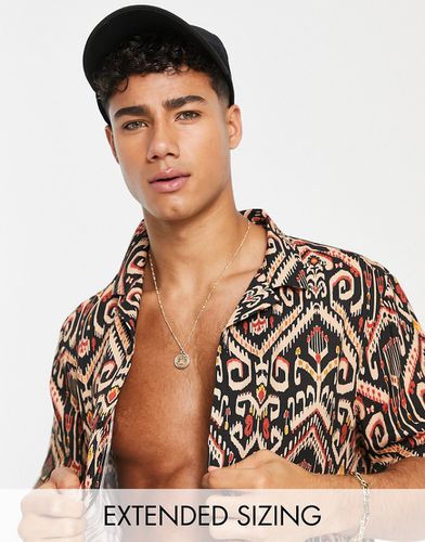 Chemise avec col à revers et imprimé aztèque - et orange - Asos Design - Modalova
