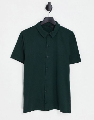 Chemise boutonnée en jersey - foncé - Asos Design - Modalova