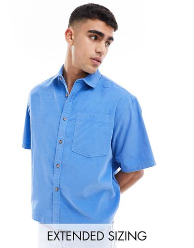 Chemise courte coupe carrée oversize en velours côtelé avec manches courtes - Asos Design - Modalova