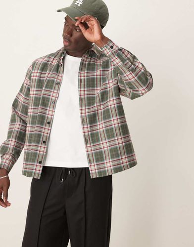 Chemise décontractée coupe carrée à carreaux - Vert - Asos Design - Modalova