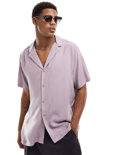 Chemise décontractée en viscose avec encolure profonde à revers - Mauve - Asos Design - Modalova