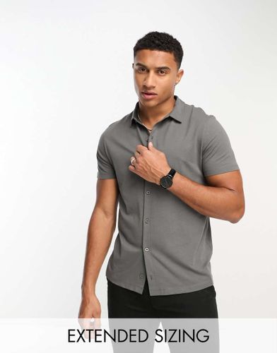 Chemise en jersey - Noir délavé - Asos Design - Modalova